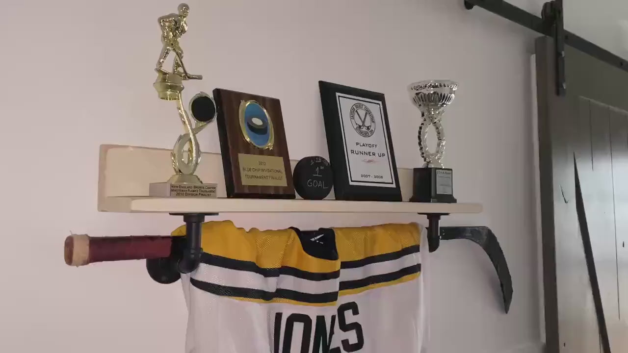 Hockey Shelf, Jersey & Trophy Display, Hockey Player Wall Decor