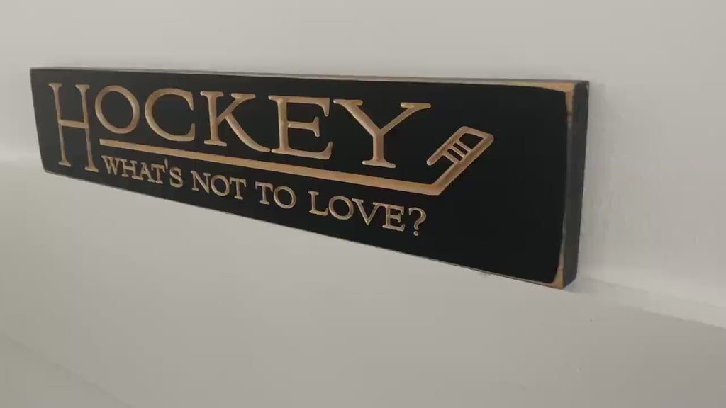 Hockey Room Decor: Distressed Wood Sign