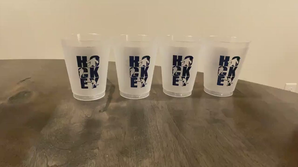 Hockey Cups: Frosted Plastic Tumblers, Hockey Player Gift, Party Favors
