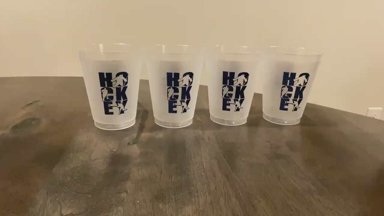 Hockey Cups: Frosted Plastic Tumblers, Hockey Player Gift, Party Favors