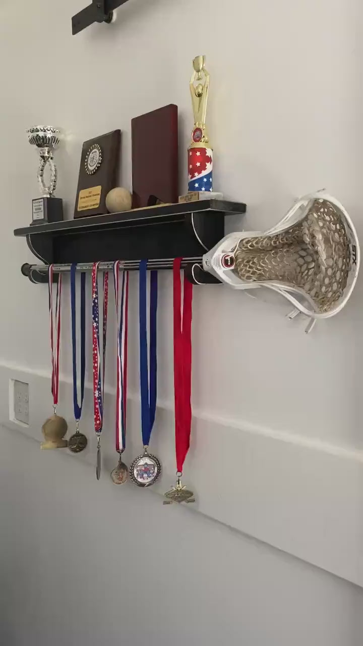 Lacrosse Trophy Shelf: Sports Medal Display