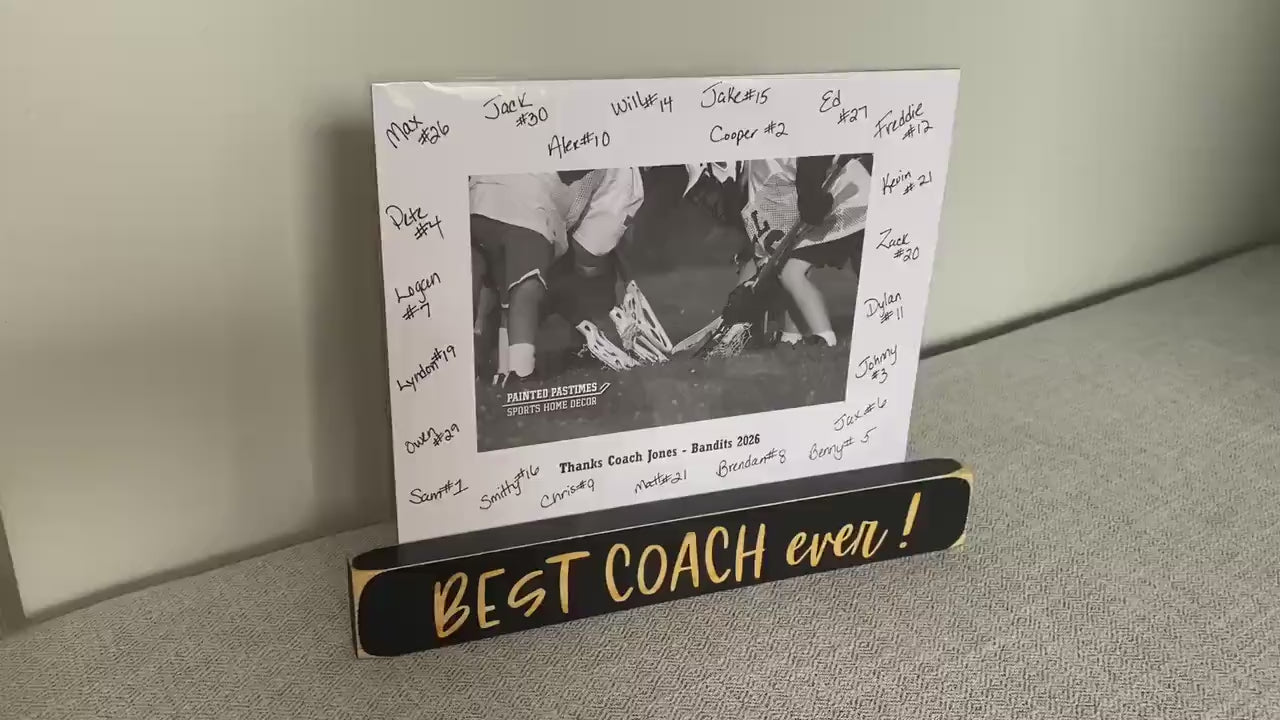 Personalized Coach Photo Display: 'Best Coach Ever' Frame, Lacrosse Team Gift, All Sports