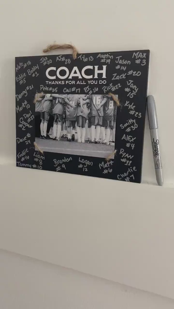 Personalized Coach Photo Frame: Team Signing Gift, Baseball, Lacrosse, Softball, Volleyball, Track