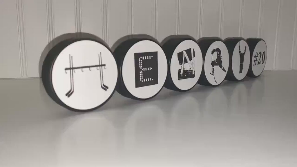 Personalized Hockey Name Puck Decor: Hockey Player Gift