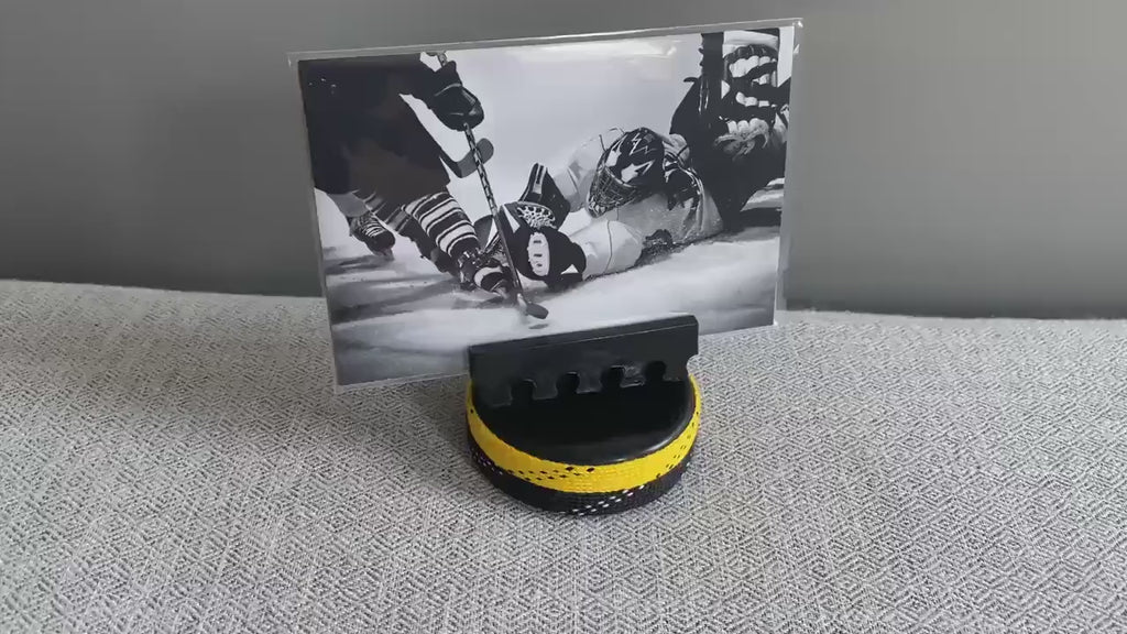 Hockey Puck Photo Holder: Hockey Gift, Room Decor