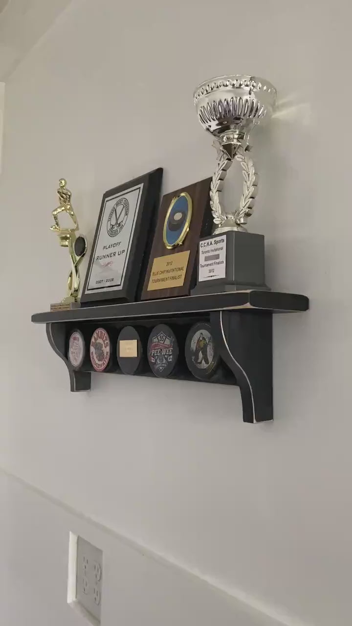 Hockey Puck Shelf: Hockey Player Room Decor