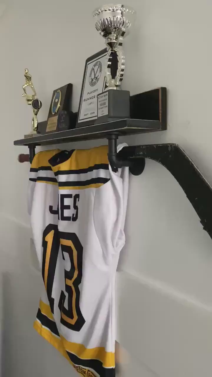 Hockey Shelf, Jersey & Trophy Display, Hockey Player Wall Decor