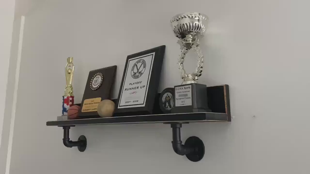 Golf Club Display Shelf, Sports Trophy Shelf, Golfer Wall Decor