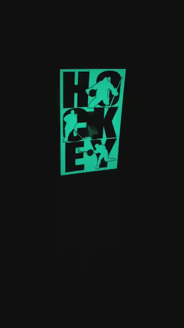 Glow in the Dark Hockey Light Switch Cover Decal: Hockey Room Decor