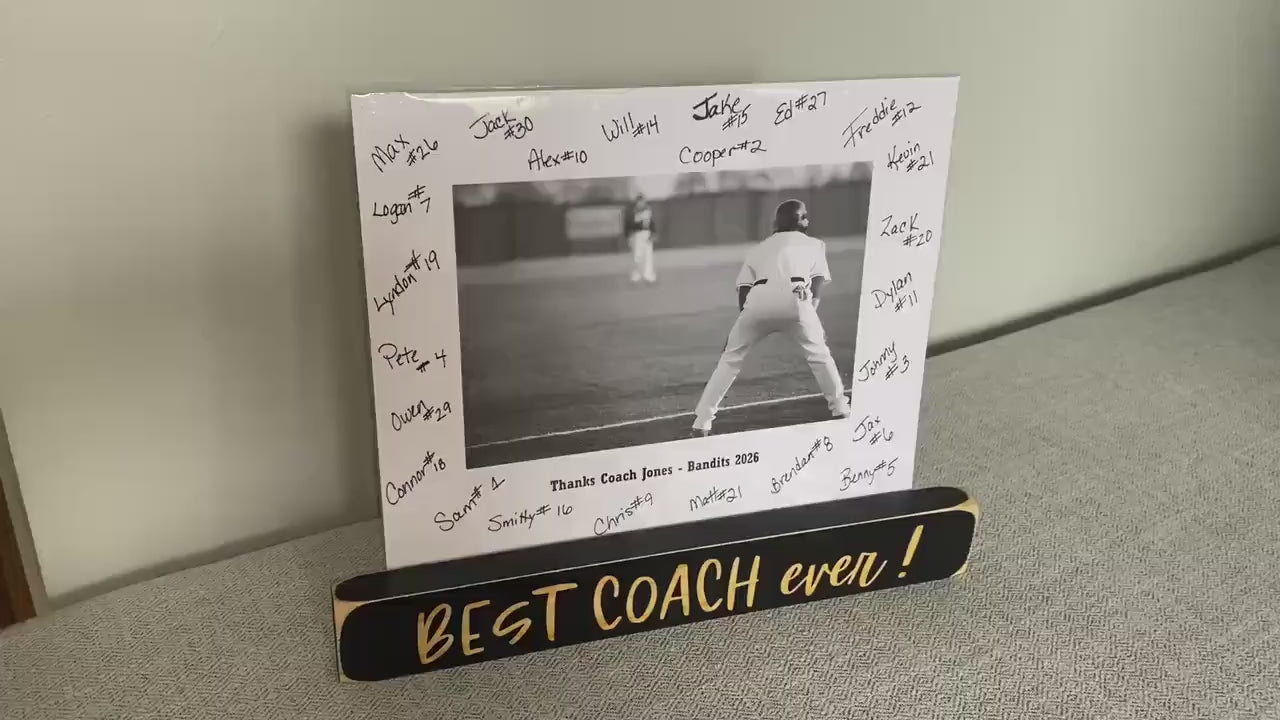 Personalized Coach Photo Display: 'Best Coach Ever' Frame, Baseball Team Gift, All Sports