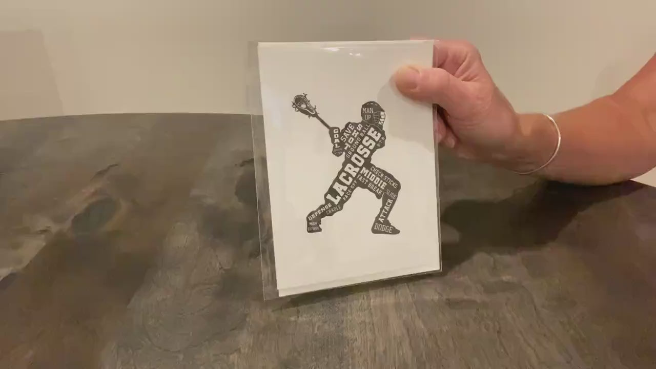 Lacrosse Thank You Card: Coach, Team Mom, or Player