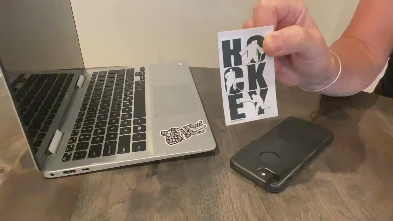 Hockey Player Phone Decal: Matte Vinyl, Locker or Tablet Decal