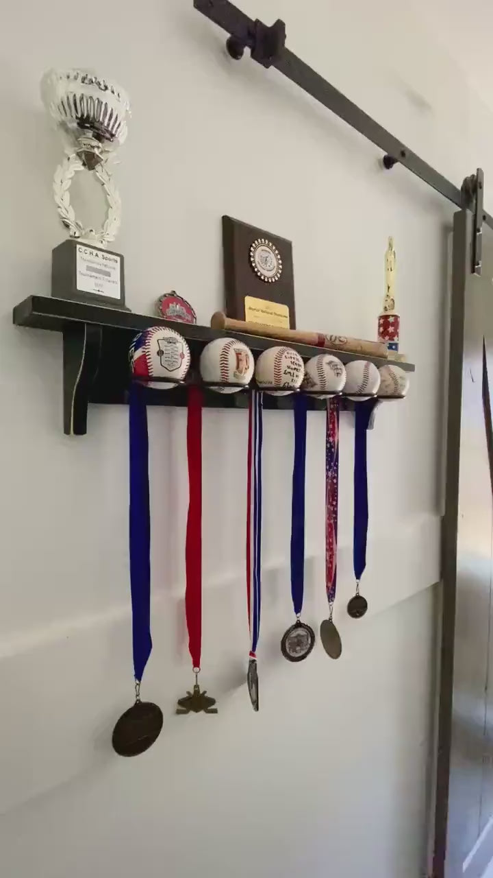 Baseball Display Shelf: Trophy & Memorabilia Holder