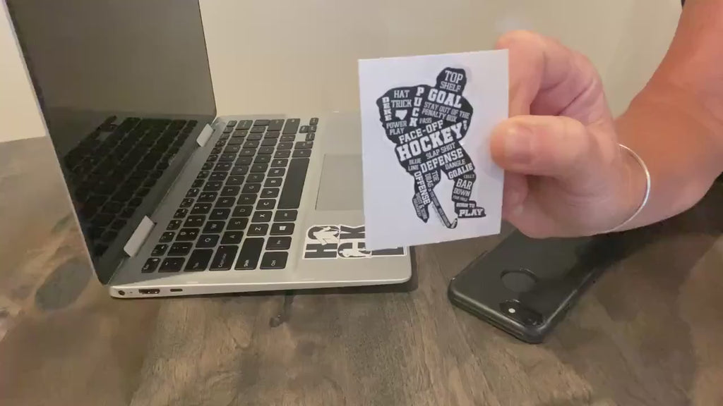 Hockey Player Decal: Laptop, Phone, Goodie Bag Sticker