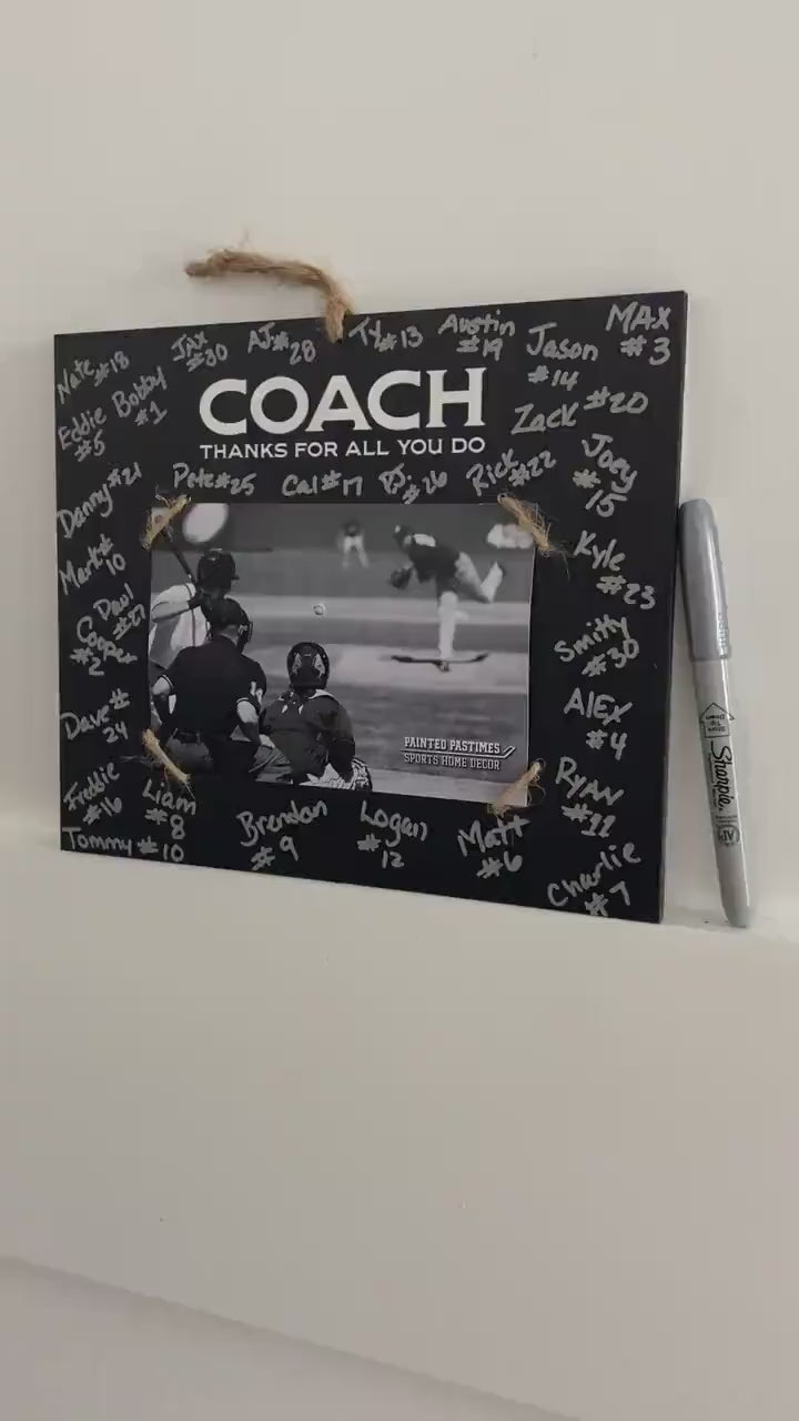 Personalized Team Coach Photo Frame, Signature Custom Gift