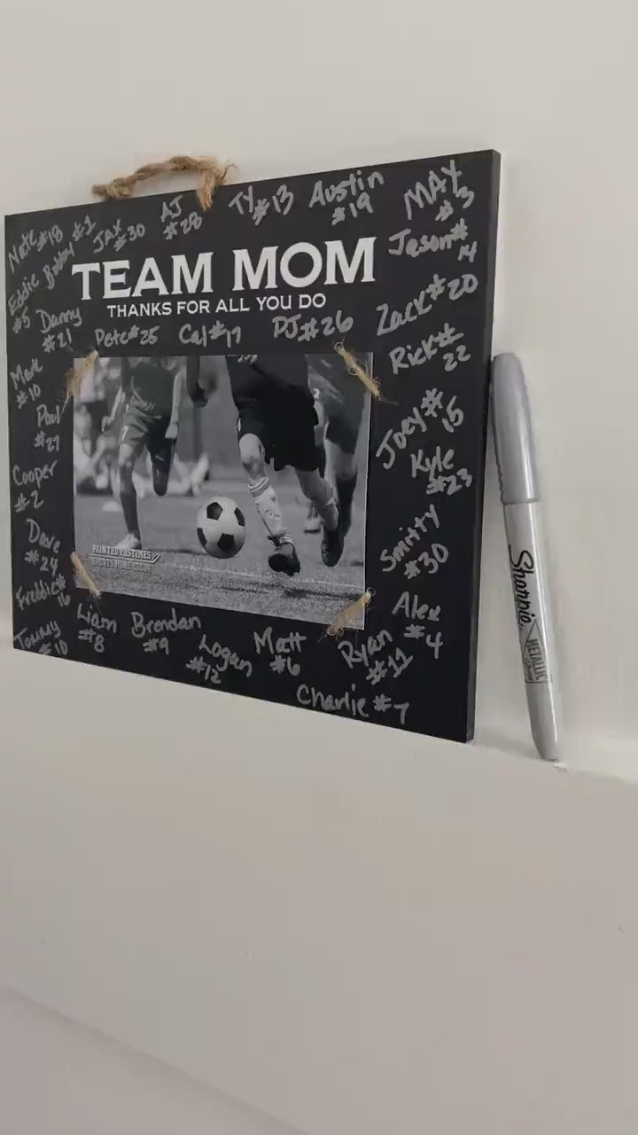 Personalized Team Mom Photo Frame: End of Season Sports Gift, Lacrosse, Baseball, Softball, Track