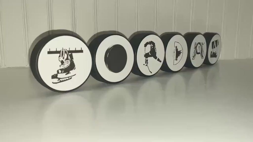 Personalized Hockey Name Sign: Hockey Puck Room Decor
