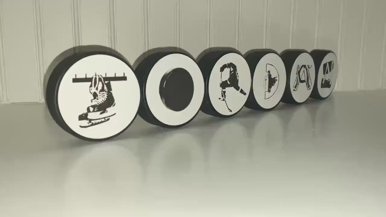 Personalized Hockey Name Sign: Hockey Puck Room Decor