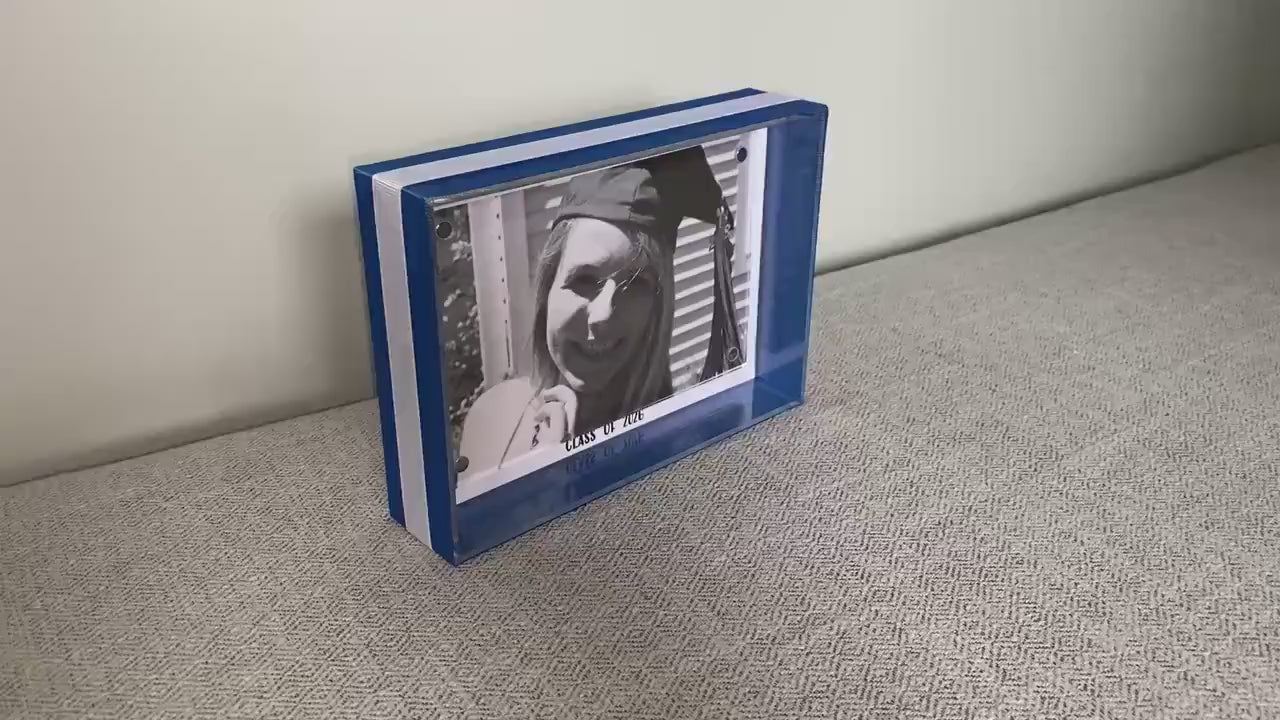 Personalized Graduation Frame: Custom School Color Photo Frame, Class of 2026, Senior Gift, High School, College Graduation Gift