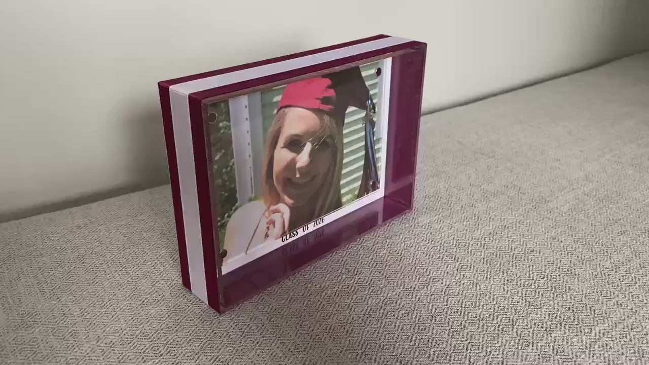 Personalized Graduation Frame: Custom School Color Photo Frame, Class of 2026, Senior Gift, High School, College Graduation Gift