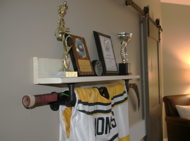 Industrial Pipe Hockey Trophy Shelf, Jersey or Medal Display