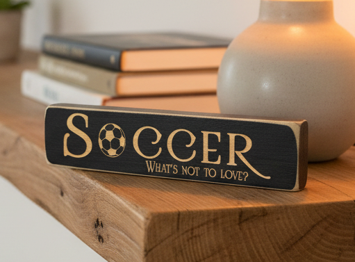 Soccer Photo Display: Soccer Player Gift, Room Decor, Laser Cut Wood