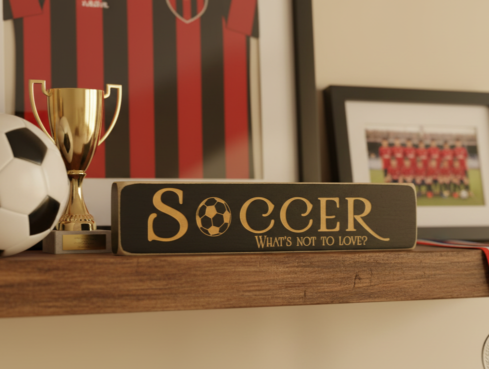 Soccer Photo Display: Soccer Player Gift, Room Decor, Laser Cut Wood