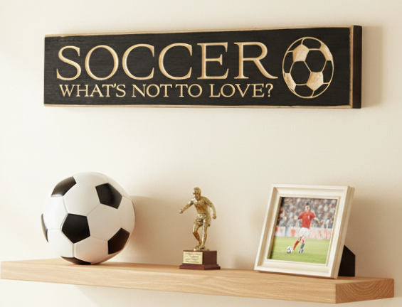 Soccer Photo Display: Wood Sign