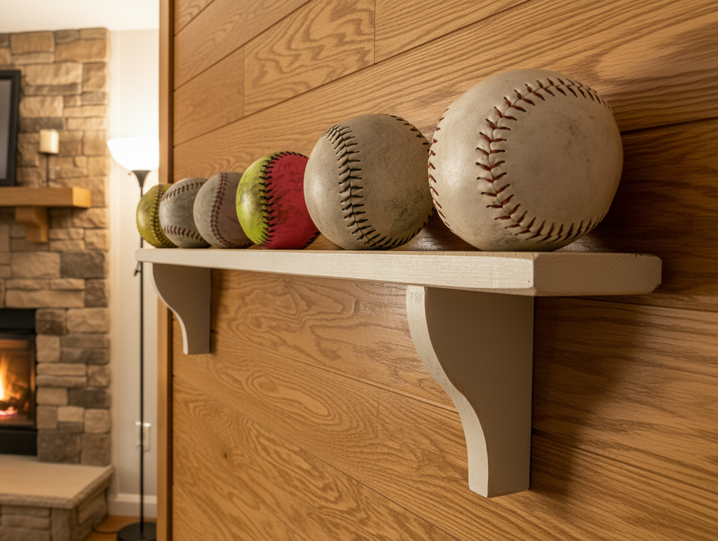 Softball Display for Ball Collection: Softball Player Room Decor