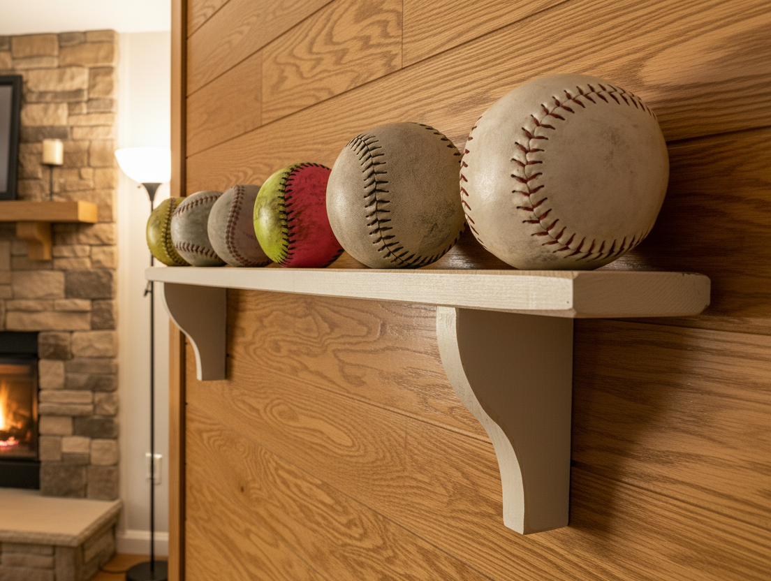 Softball Display for Ball Collection: Softball Player Room Decor