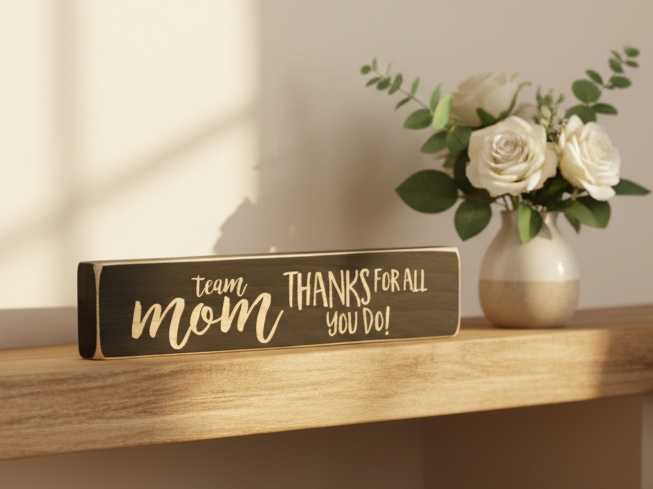 Team Mom Photo Display: Laser Cut Wood, End of Season Gift, Hockey, Baseball, Softball, Football, Basketball, Lacrosse, Track, Volleyball