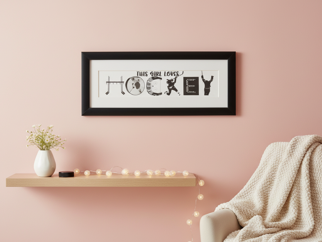Personalized Hockey Coach Gift: Photo Letter Frame, Team Signing Option