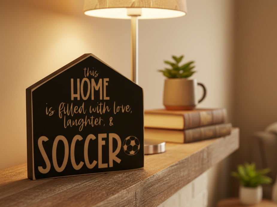 Soccer Home Sign: Gift for Soccer Mom, Coach, or Player