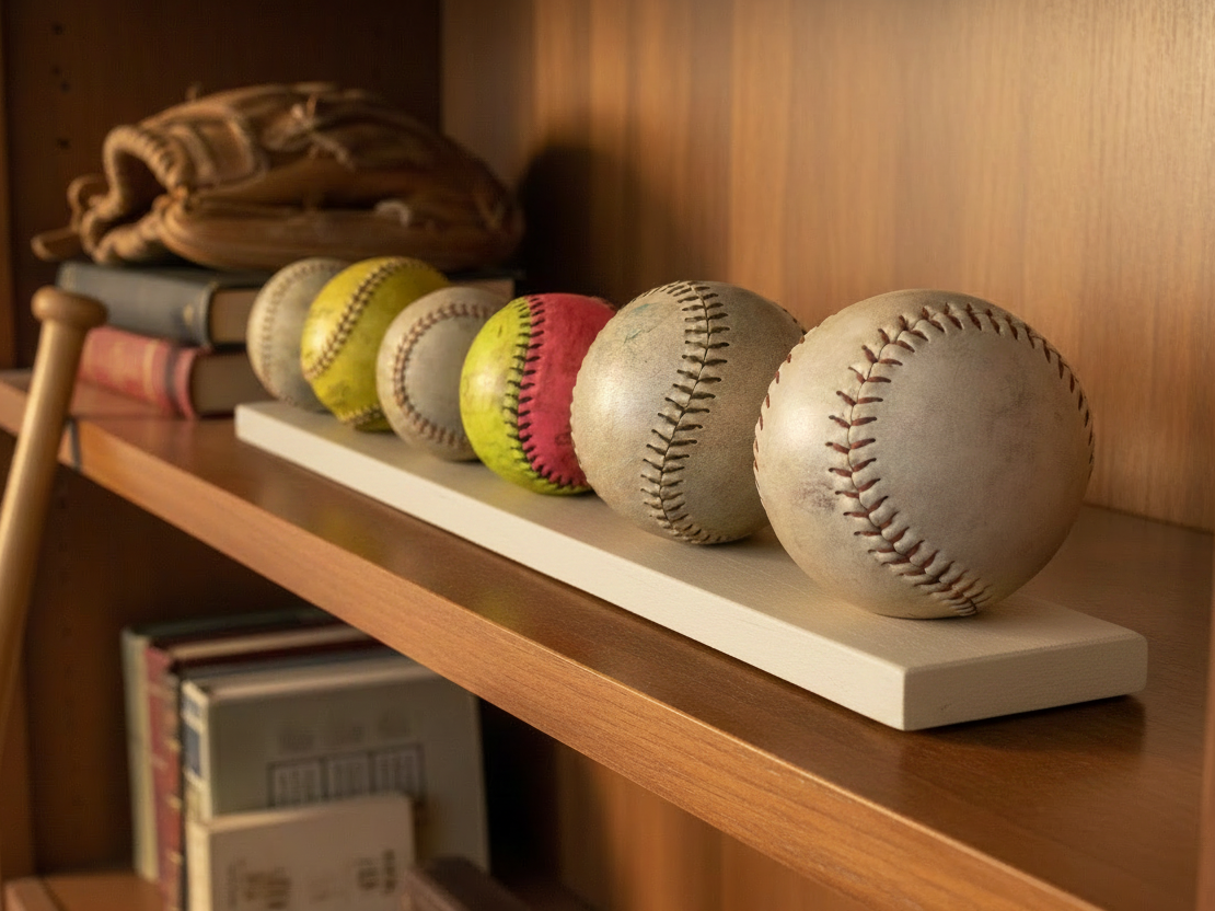 Softball Display for Ball Collection: Softball Player Room Decor