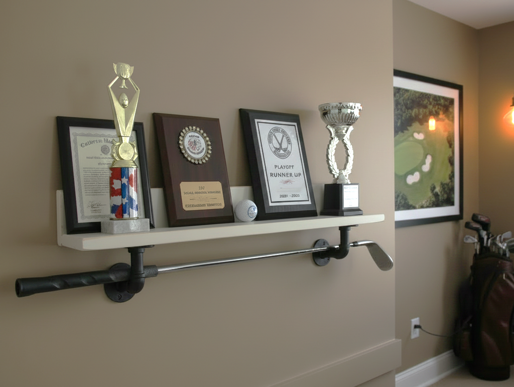 Industrial Pipe Hockey Trophy Shelf, Jersey or Medal Display