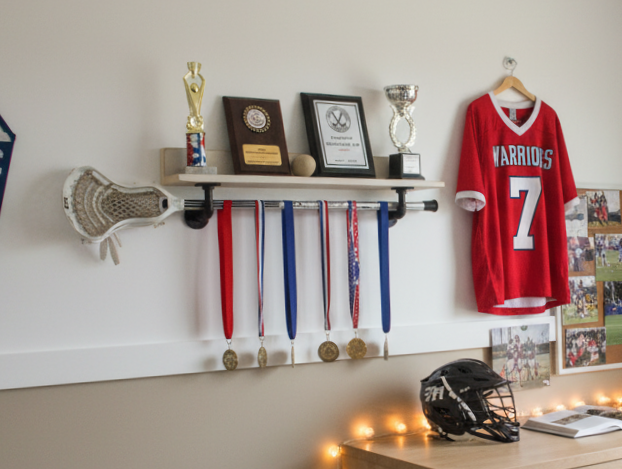 Industrial Pipe Hockey Trophy Shelf, Jersey or Medal Display