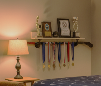 Golf Club Display Shelf, Sports Trophy Shelf, Golfer Wall Decor