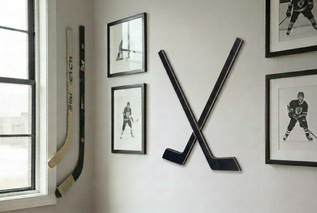 Hockey Puck Display Rack, Crossed Hockey Stick Wall Decor, Hockey Player, Fan, Mom, Dad, Gift